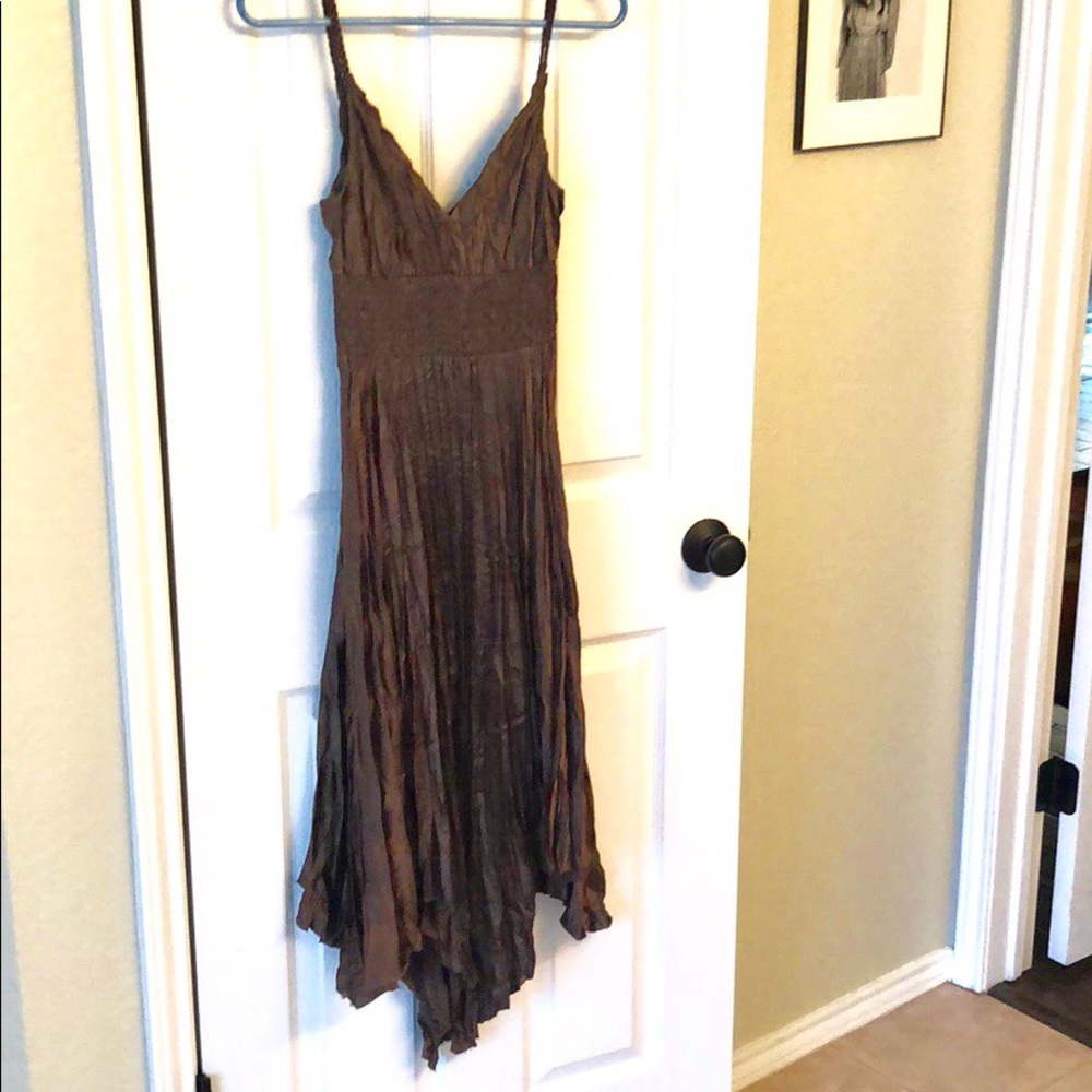 Vintage Brown Silky Wood Nymph Dress from Express